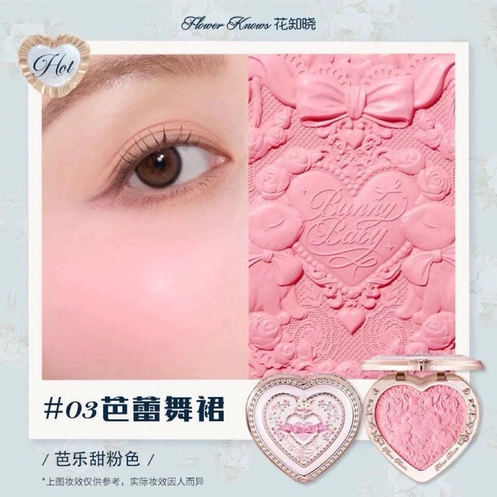 Má Hồng Flower Knows Bunny Gảden Colletion Embossed Blush 5g