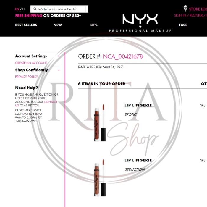 Son kem lì matte NYX Lingerie liquid lipstick màu Exotic & Seduction