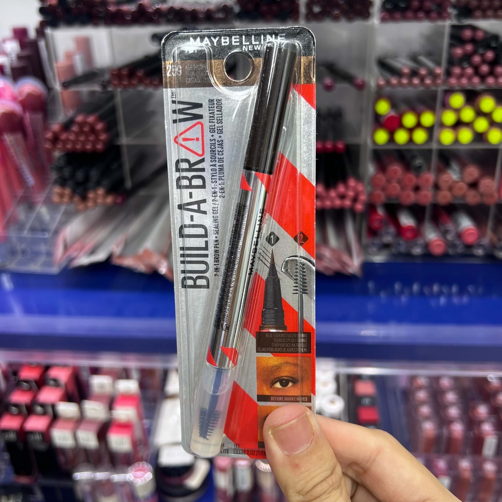 Bút Kẻ Chân Mày Và Gel Giữ Nếp Maybelline Build-A-Brow 2-in-1 Brow Pen and Sealing Brow Gel