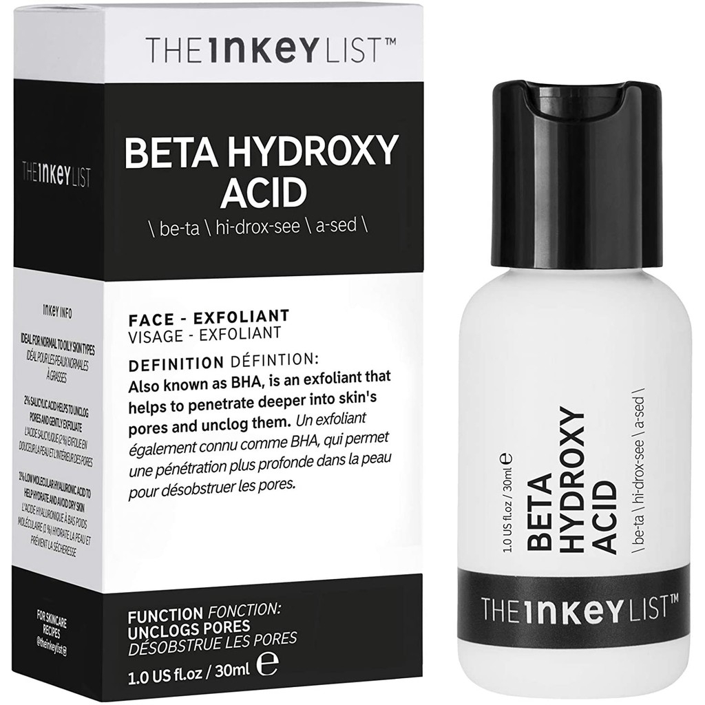 Tinh chất tẩy da chết giảm mụn dưỡng da The Inkey List Beta Hydroxyl Acid 30ml
