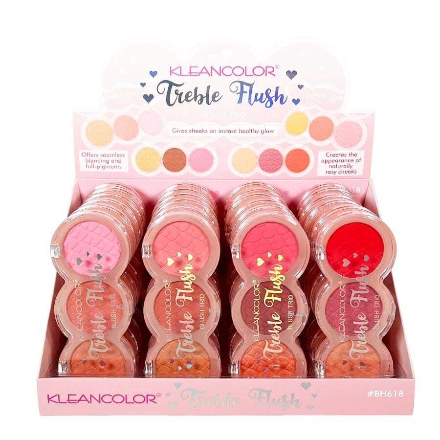 Hộp 3 ô phấn má hồng Kleancolor Treble Flush