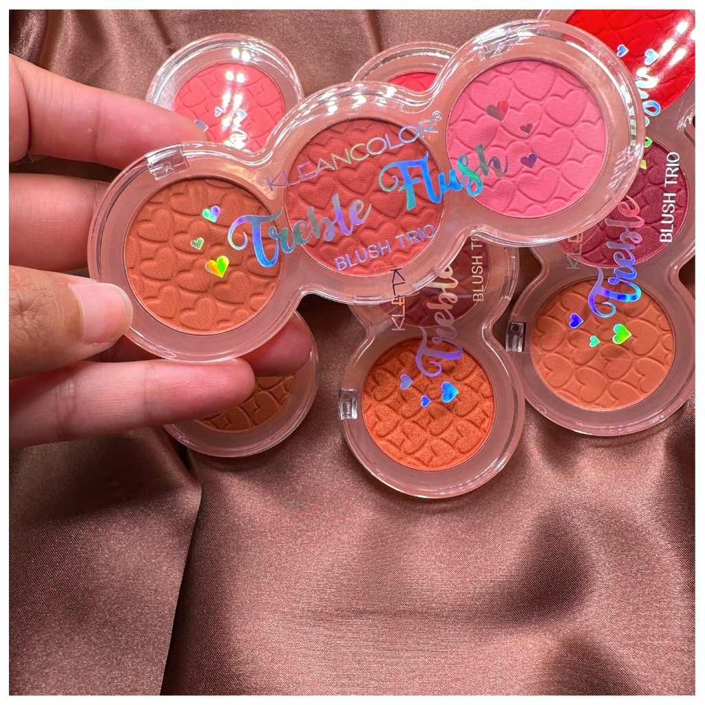 Hộp 3 ô phấn má hồng Kleancolor Treble Flush