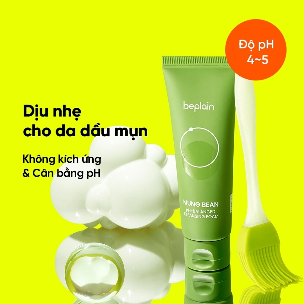 Sữa rửa mặt Beplain Mung Bean pH-Balanced Cleansing Foam 80ml/160ml