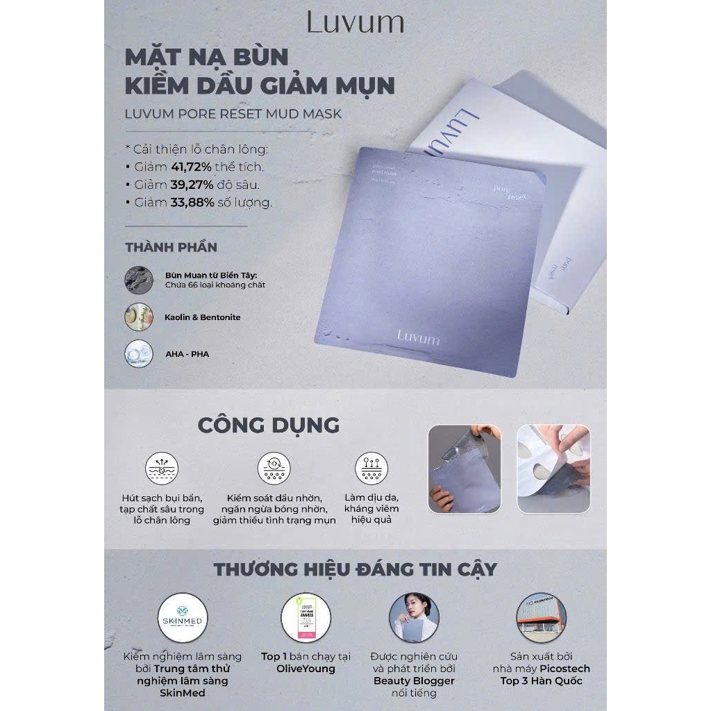 Hộp 5 Miếng Mặt nạ thạch Luvum - Pore Rest