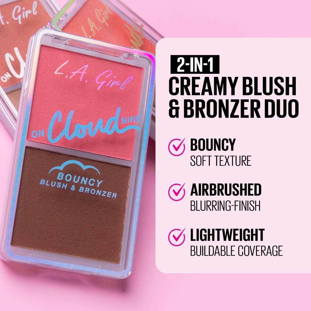 Bảng má hồng và tạo khối LA Girl On Cloud Nine Bouncy Blush Bronzer