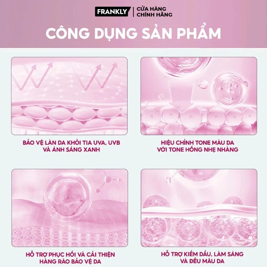 Kem chống nắng FRANKLY Bright Up Sun hỗ trợ nâng tông kiềm dầu SPF 50+ PA++++ 50ml