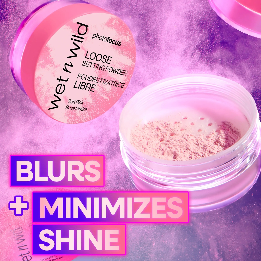 Phấn phủ kiềm dầu làm sáng mờ mịn khuyết điểm trên da Wet n Wild Photo Focus Loose Setting Powder màu Soft Pink 20gr
