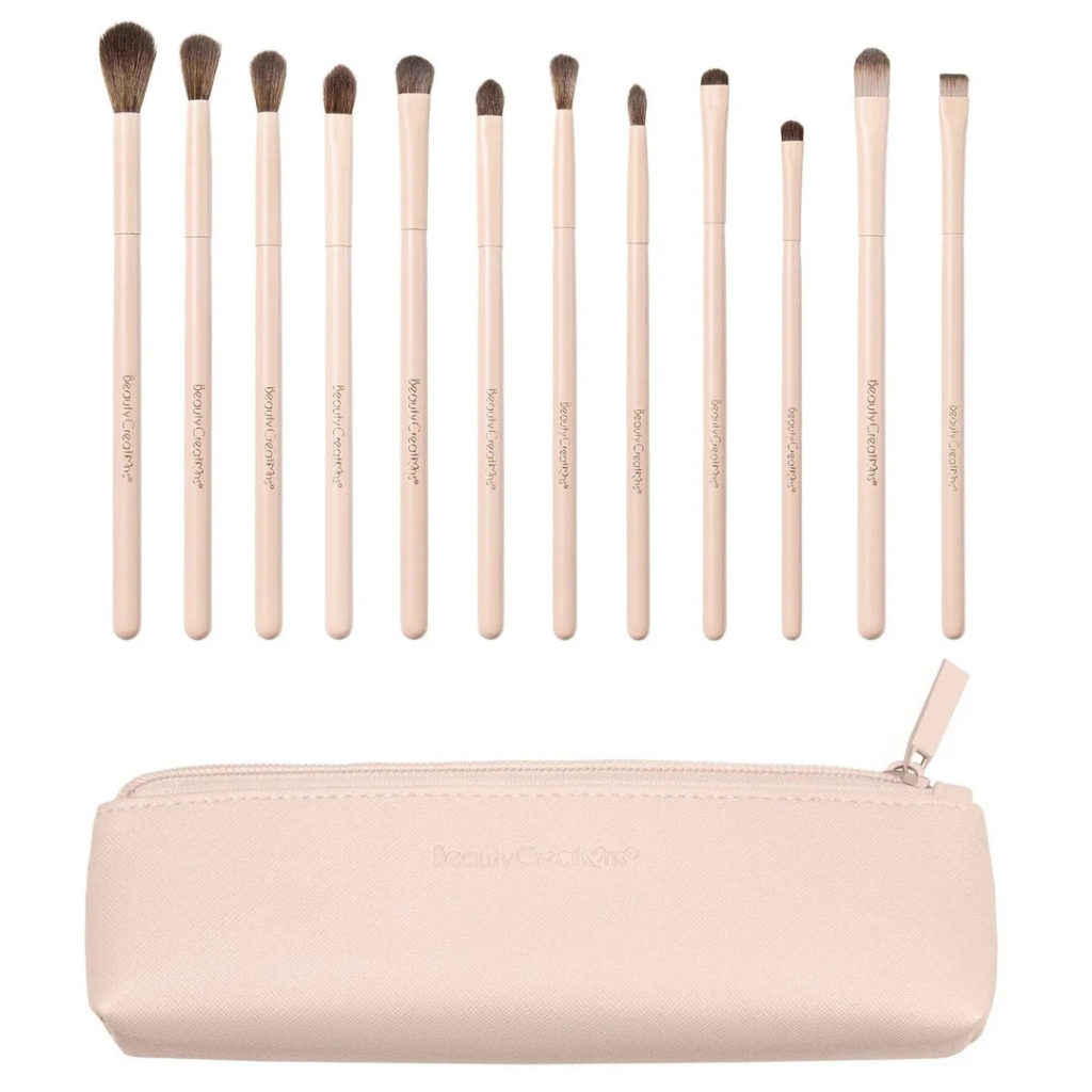 Bộ 12 cọ mắt Beauty Creations Nude X kèm túi đựng