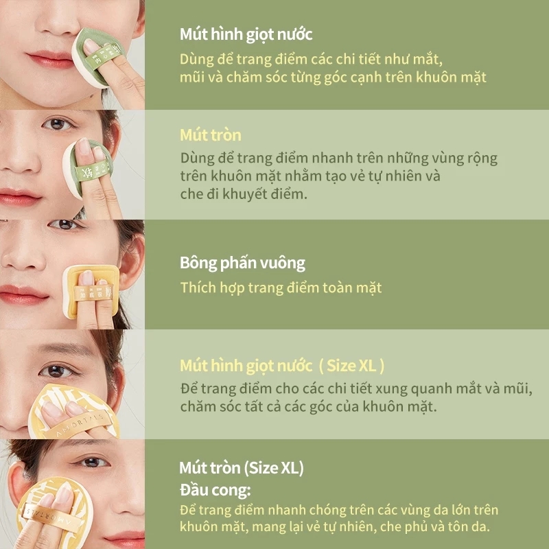 Bộ bông mút trang điểm Amortals