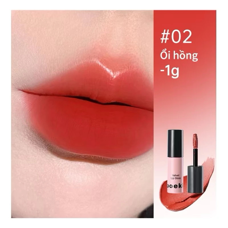 Son Kem Nhung Lì Mini Mooekiss Velvet Lip Gloss 1ml