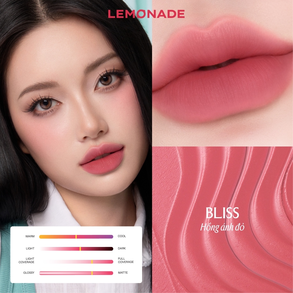 Son Kem Bùn Ẩm mờ mịn lâu trôi Lemonade Perfect Couple Blurry Stain Lip Cream