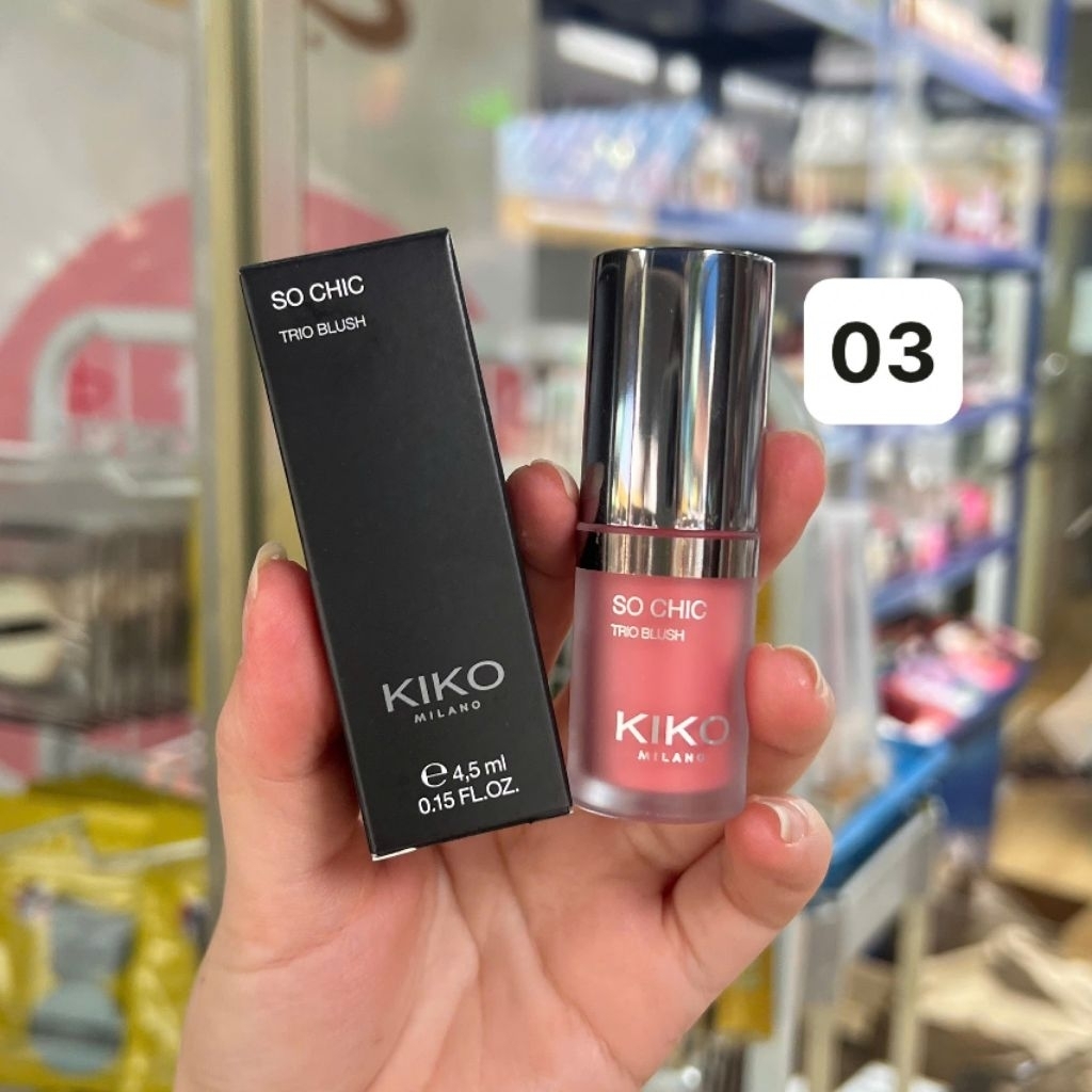 Kem má hồng + Son Kiko Milano So Chic Trio Blush 4.5ml
