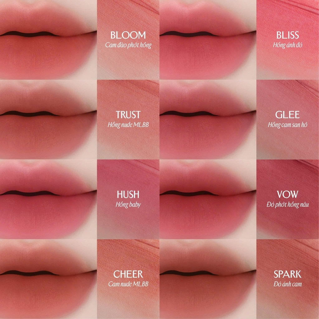 Son Kem Bùn Ẩm mờ mịn lâu trôi Lemonade Perfect Couple Blurry Stain Lip Cream