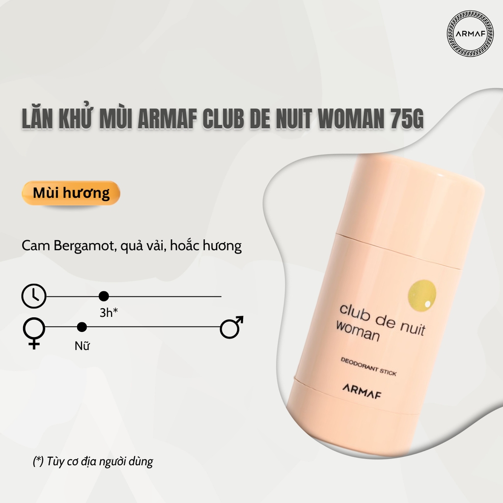 Lăn khử mùi Armaf Club De Nuit Deodorant Stick 75g