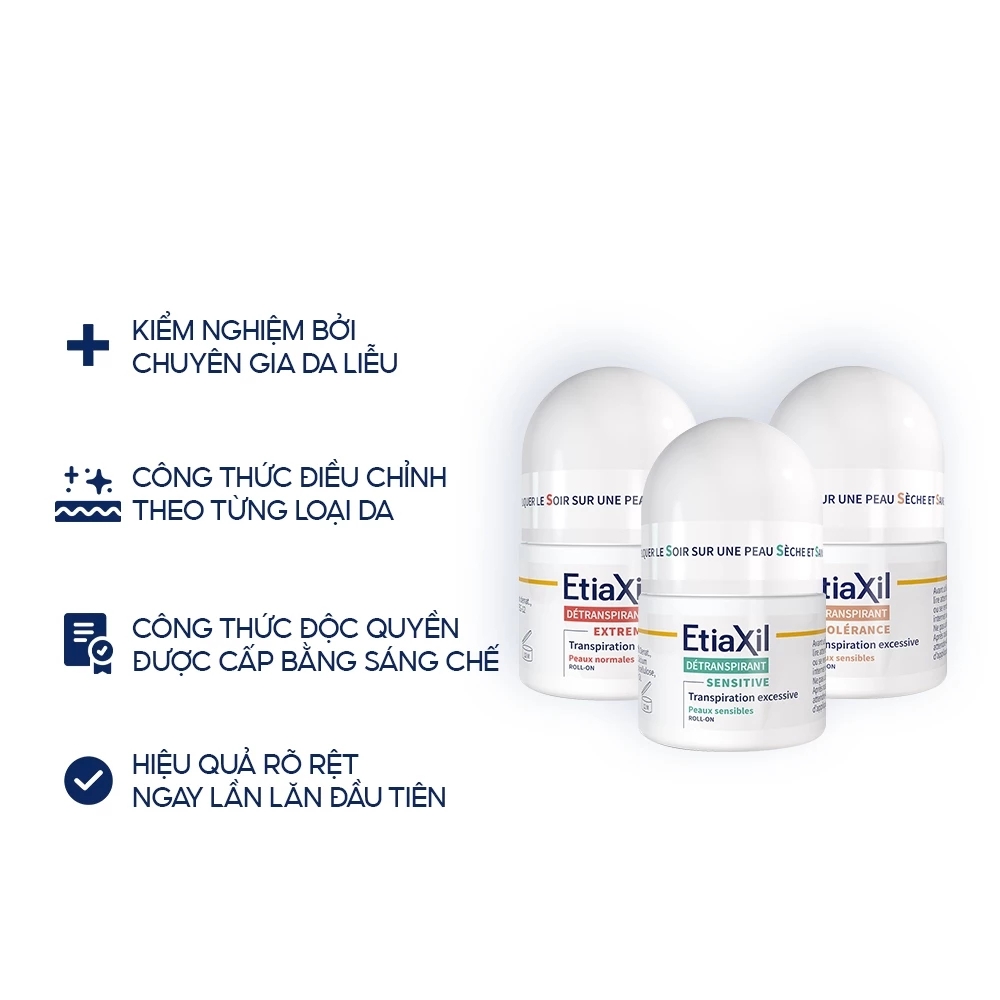 Lăn khử mùi và ngăn mồ hôi Etiaxil Roll-On Deodorant 15ml