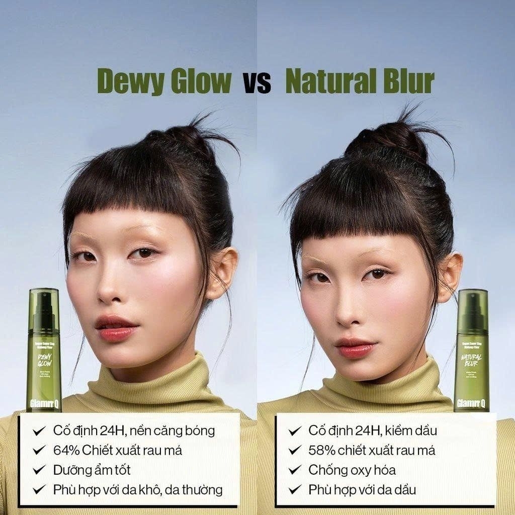 Xịt khóa nền Glamrr Q Vegan Super Stay Makeup Fixer 20ml/50ml/130ml