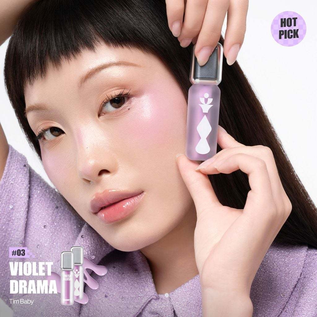 Má Hồng Kem Căng Bóng Glamrr Q Glow Lasting Fresh Blush 3.8g