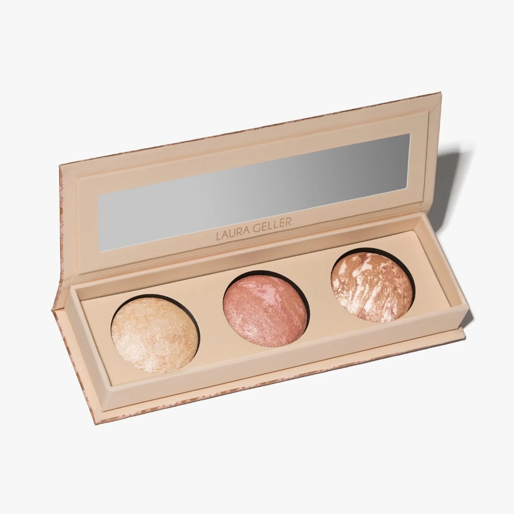 Bảng phấn bắt sáng má hồng tạo khối Laura Geller Baked Trio Palette