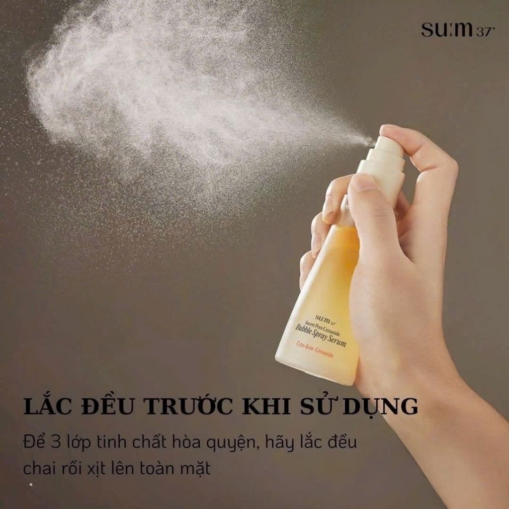 Xịt khoáng dưỡng da ẩm mịn làm sạch sâu bụi bẩn Su:m37 Secret Pore Ceramide Bubble Spray Serum 60ml