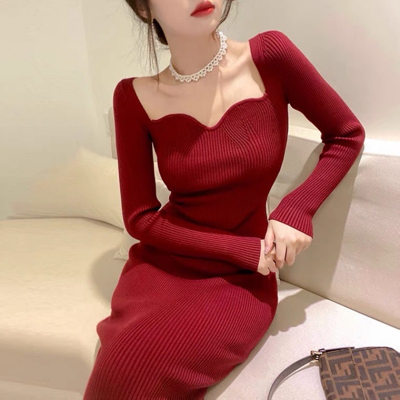 Đầm len body cổ tim đẹp 850k http://LienFashion.vn HỆ THỐNG ORDER CHUY –  lien fashion