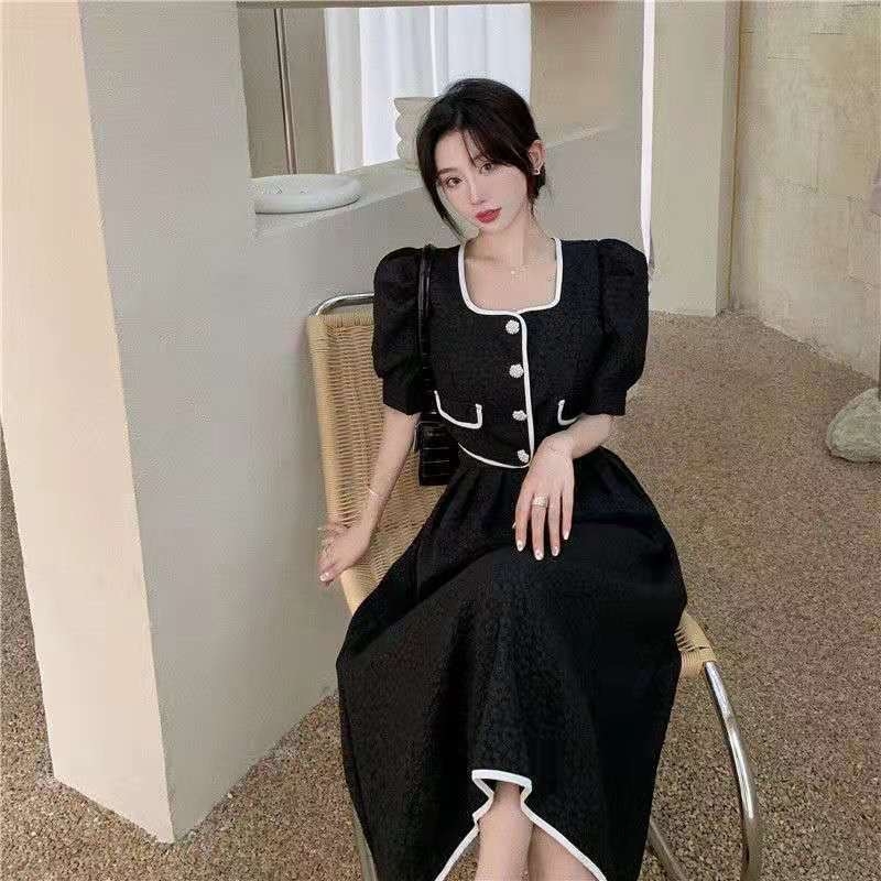 Đầm Nhung Mịn Phối Ren Phong Cách Gothic Váy đen cổ viền ren tiểu thư -  Đầm, váy nữ | ThờiTrangNữ.vn