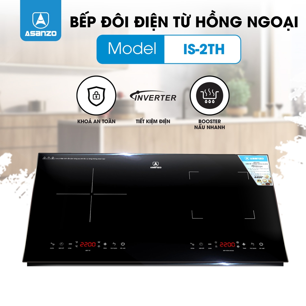 BẾP ĐÔI ĐIỆN TỬ - HỒNG NGOẠI (INVERTER) IS -2TH