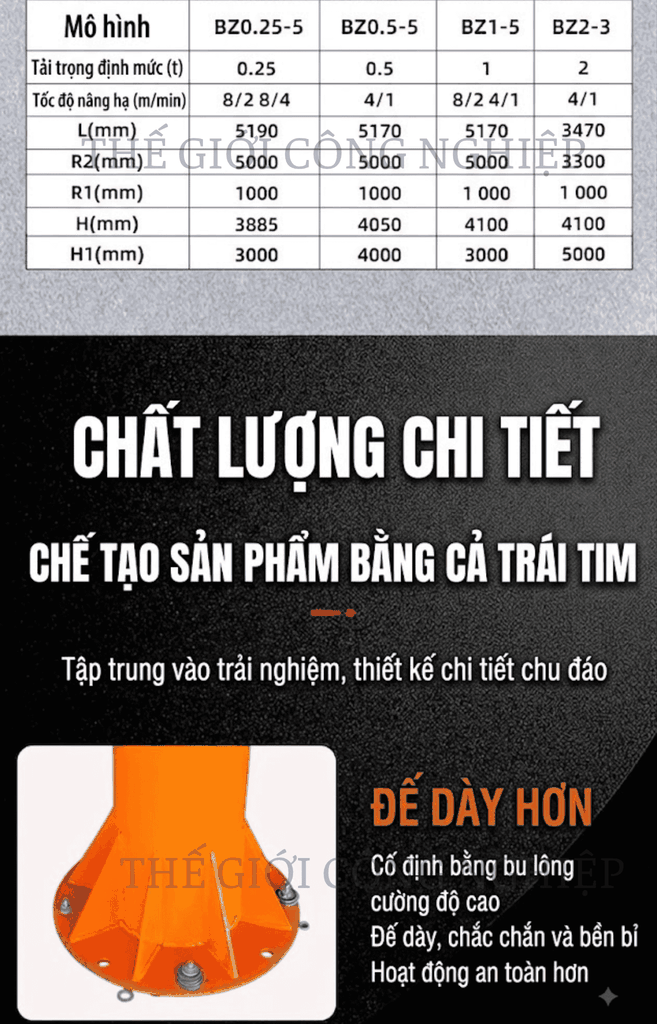 Cần cẩu dạng cột, thang nâng mini xoay điện, cần cẩu gắn tường một tay, có thể tùy chỉnh