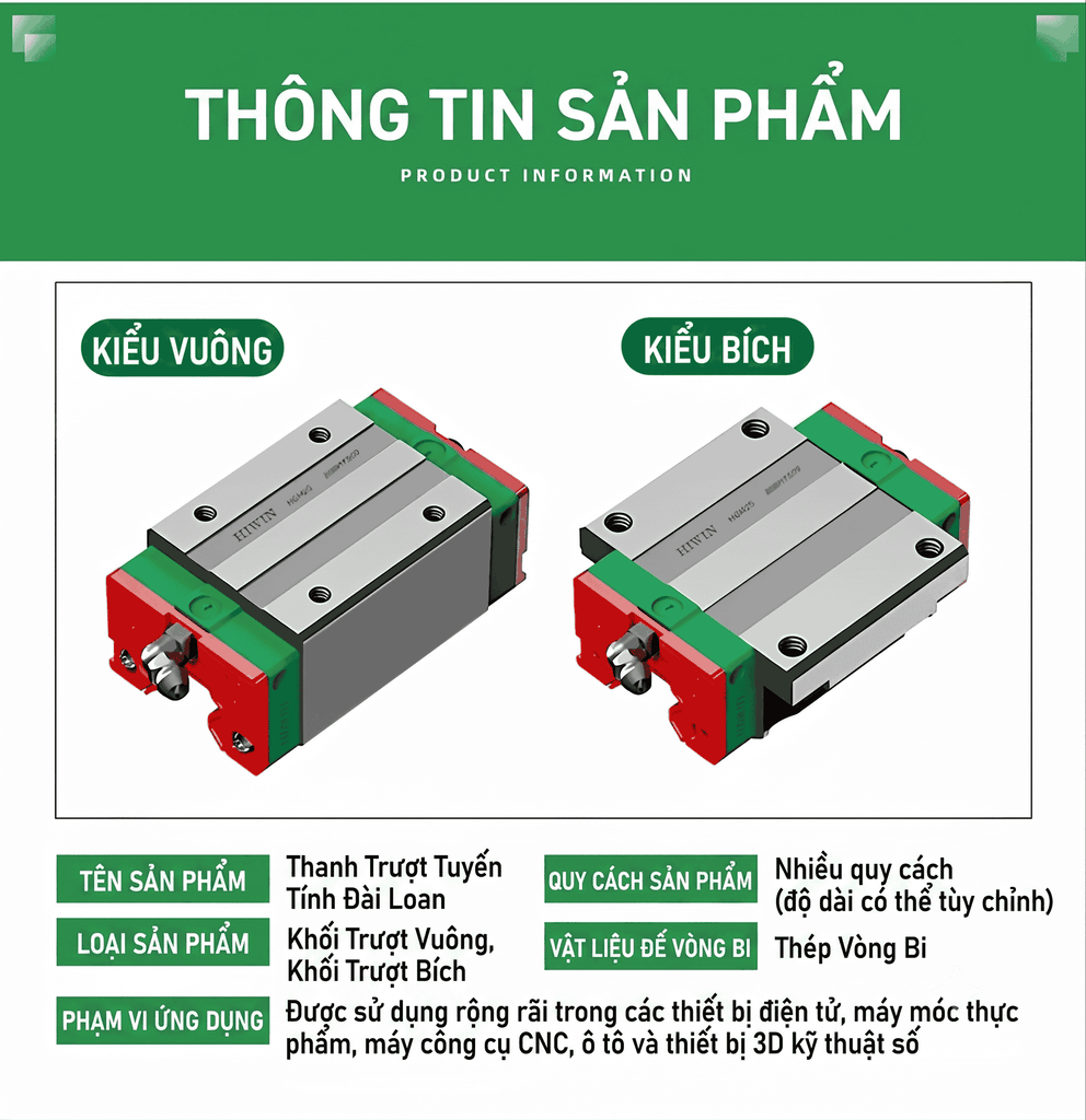 Con trượt HIWIN HGL25HAHGL30HAHGL35HA HGL45HAHGL55HAHGL65HA 