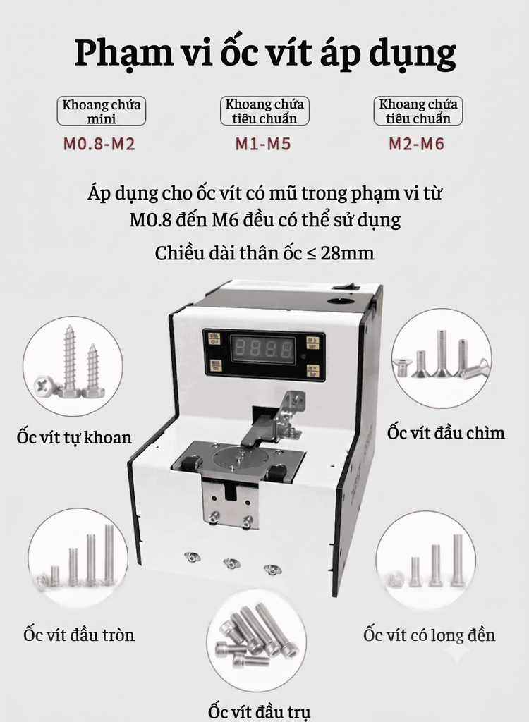 Máy Cấp Vít Tự Động Có Bàn Xoay Tín Hiệu, Màn Hình Hiển Thị Kỹ Thuật Số