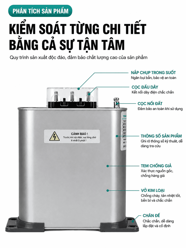 Tụ Bù Công Suất Phản Kháng Hạ Áp 3 Pha BSMJ0.45 450V Tự Phục Hồi (2)