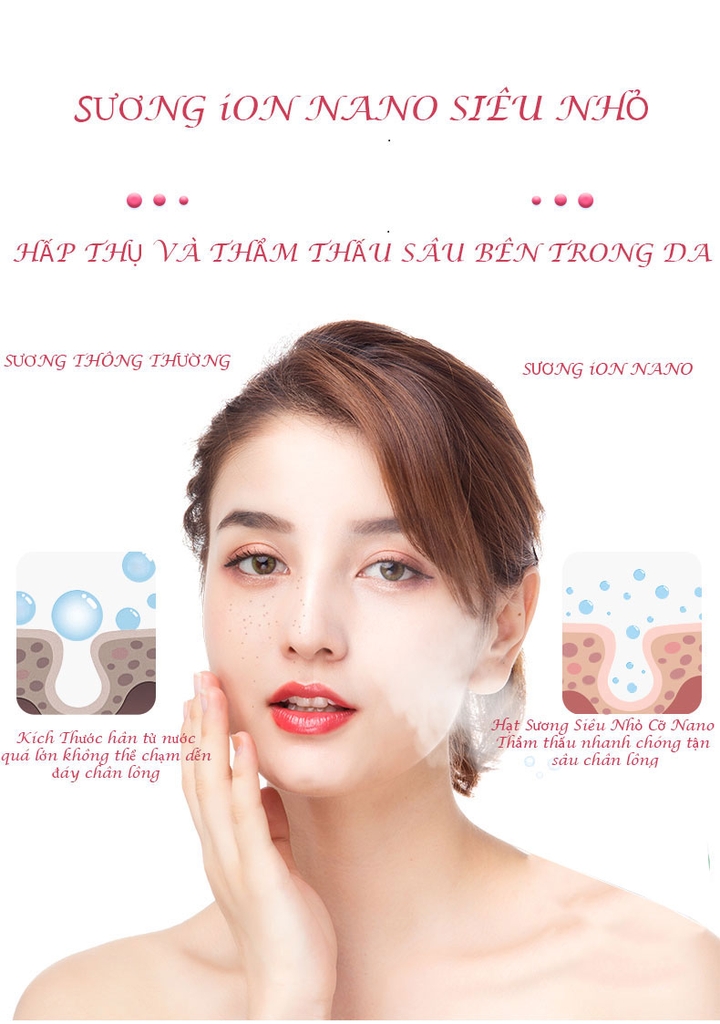Máy xịt phun sương công nghệ nano cầm tay - ngăn ngừa khô da, cháy xạm da KD2331-1