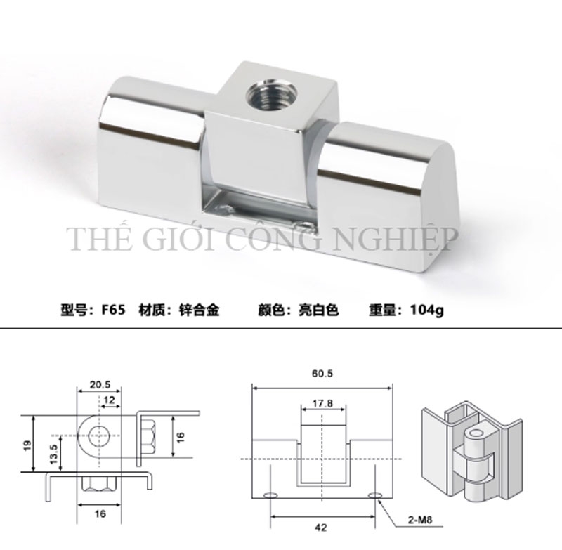 Bản lề F45 inox cho tủ điện, tủ điều khiển – Bản lề trục xoay inox