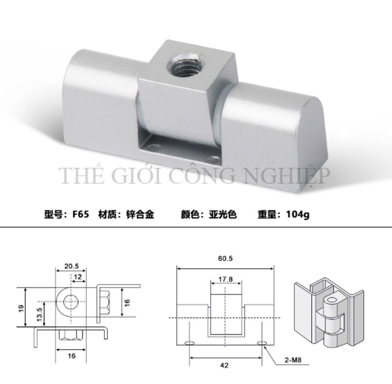 Bản lề F45 inox cho tủ điện, tủ điều khiển – Bản lề trục xoay inox