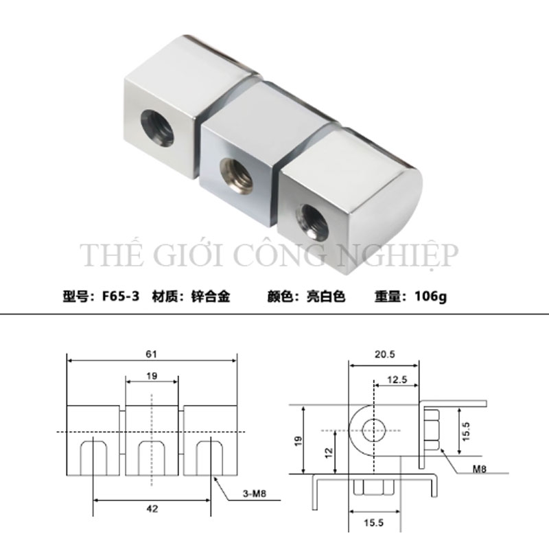 Bản lề F45 inox cho tủ điện, tủ điều khiển – Bản lề trục xoay inox