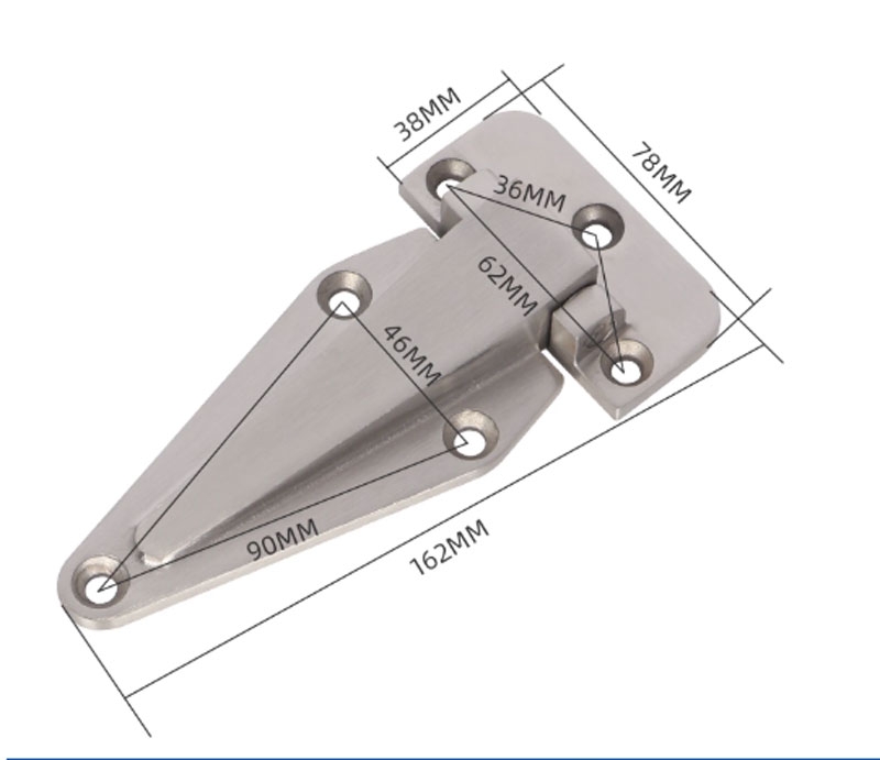 Bản lề phẳng cửa kho lạnh 1800 – inox, bản lề tủ hấp, lò nướng, máy sấy công nghiệp