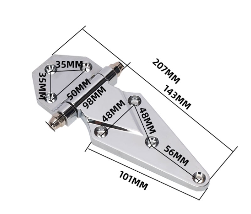 Bản lề phẳng cửa kho lạnh 1800 – inox, bản lề tủ hấp, lò nướng, máy sấy công nghiệp