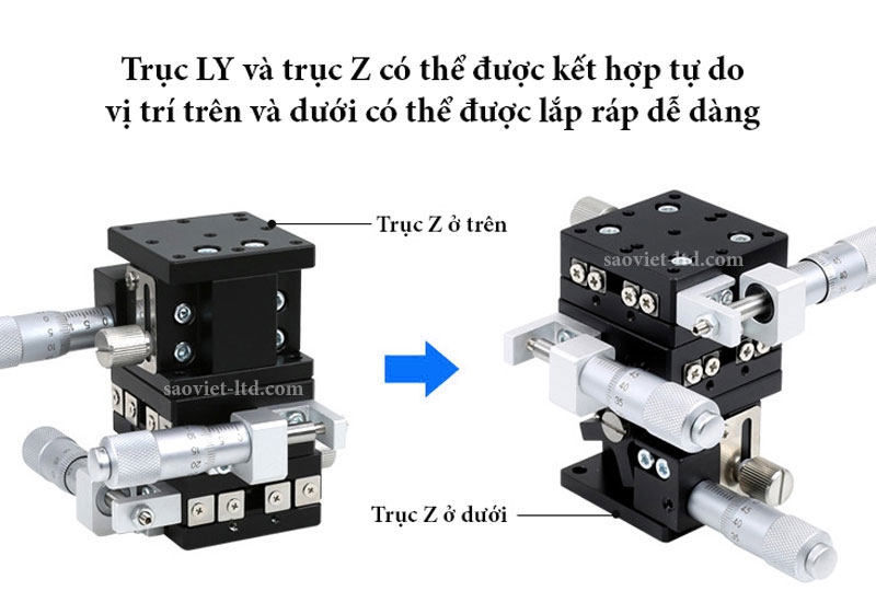 Bộ Bàn Tinh Chỉnh Quang Học Xoay Ba Trục XYZ  Kiểu LD