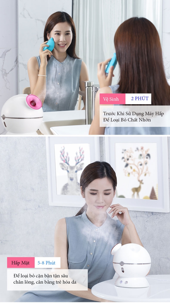 Máy xông hơi mặt ion nóng lạnh giúp trẻ hoá da cao cấp KD23313 - hàng chính hãng