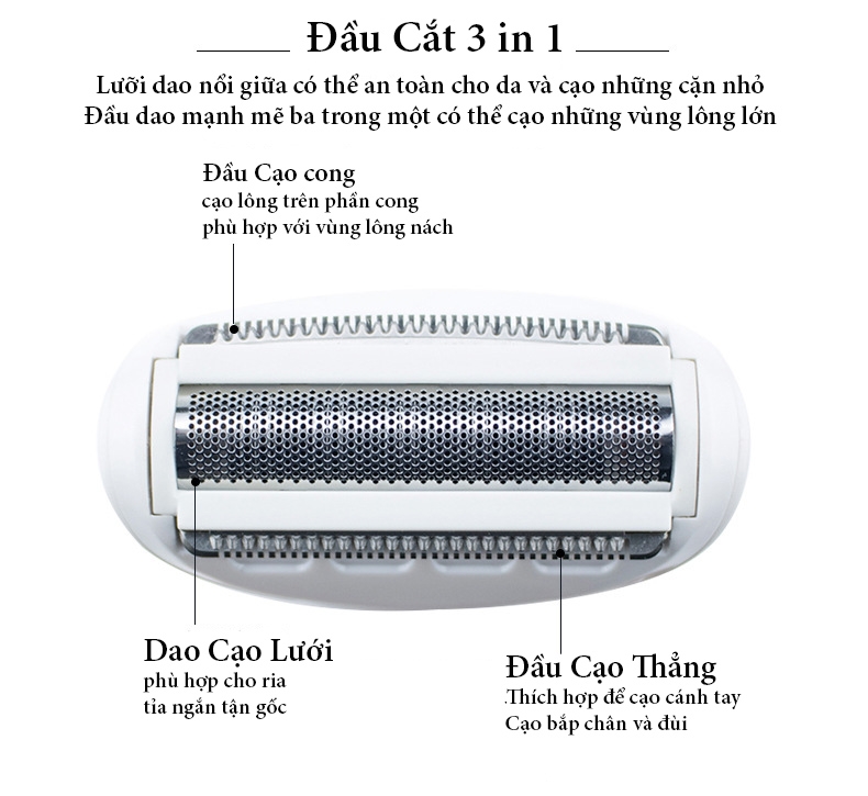 Bộ sản phẩm cạo triệt lông đa chức năng 4 in 1 cao cấp HL-023