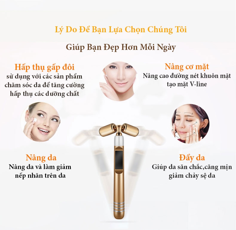 Cây lăn mặt di điện 360* tạo mặt 3D- Vline sử dụng dòng điện tự nhiên KD9077