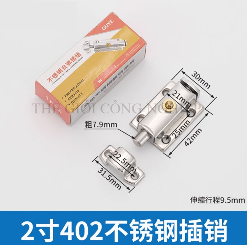 Chốt cửa nút nhấn tự động bật, hợp kim kẽm – loại 3 inch, 4 inch, khóa chống trộm, chốt lò xo inox 304