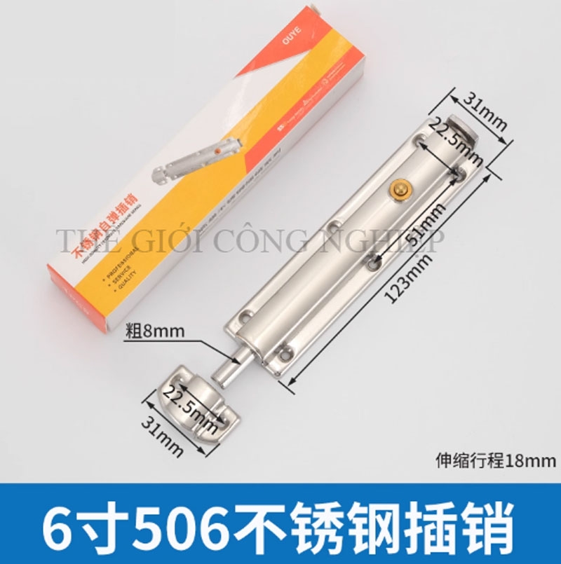 Chốt cửa nút nhấn tự động bật, hợp kim kẽm – loại 3 inch, 4 inch, khóa chống trộm, chốt lò xo inox 304