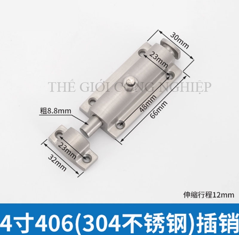 Chốt cửa nút nhấn tự động bật, hợp kim kẽm – loại 3 inch, 4 inch, khóa chống trộm, chốt lò xo inox 304