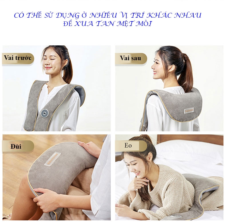 Máy massage đấm bóp thư giãn cổ vai gáy lưng eo cao cấp - hàng chính hãng
