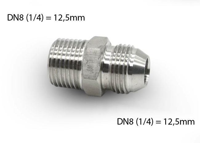 Kép Côn Đầu Nối Ren Ngoài inox 304 Hệ Thủy Lực DN15, DN20, DN25, DN32, DN40, DN50