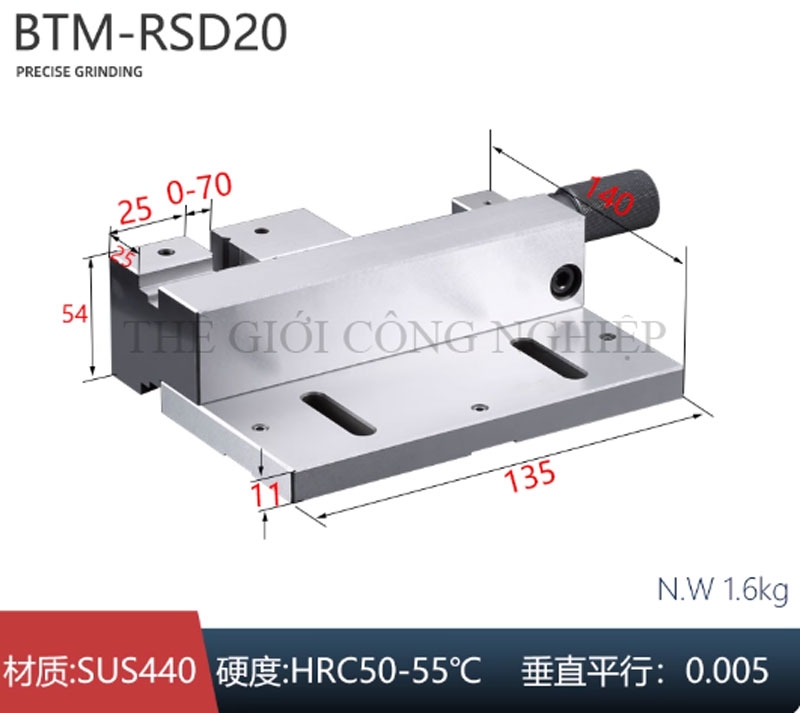 Ê-tô kẹp nghiêng inox – Ê-tô tay chính xác, đồ gá đa năng cắt dây chậm, phụ kiện gia công CNC