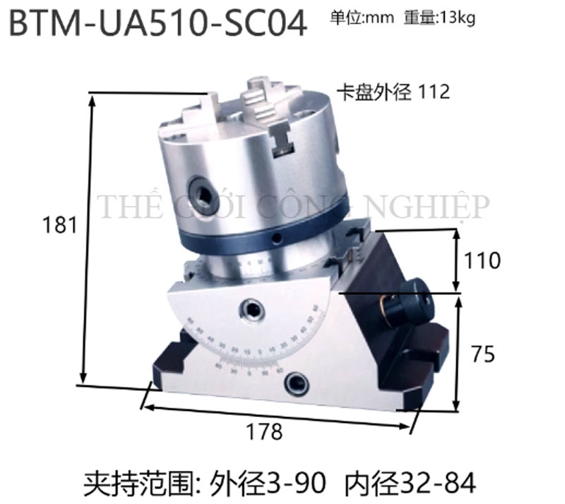Ê-tô tự định tâm xoay đa năng cho máy đo biên dạng – Bàn làm việc chữ thập, kẹp phẳng chuyên dụng