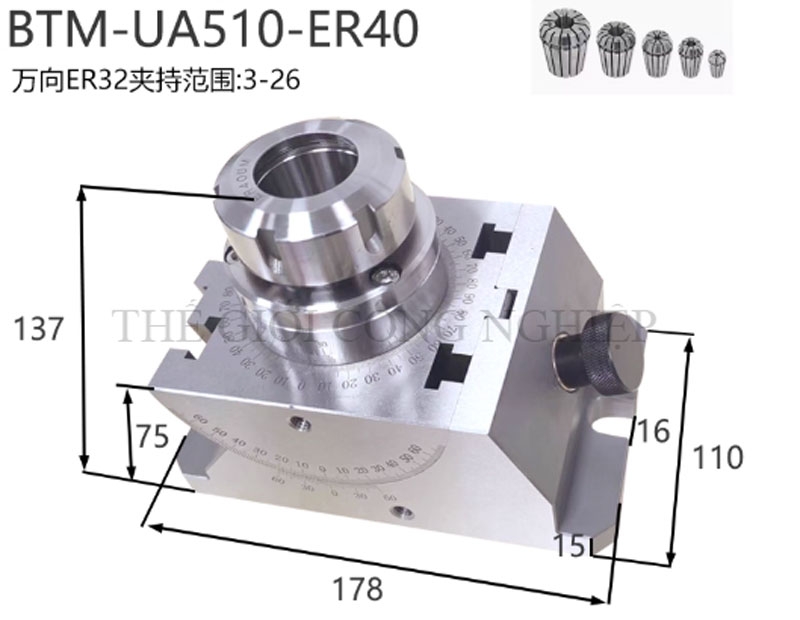 Ê-tô tự định tâm xoay đa năng cho máy đo biên dạng – Bàn làm việc chữ thập, kẹp phẳng chuyên dụng