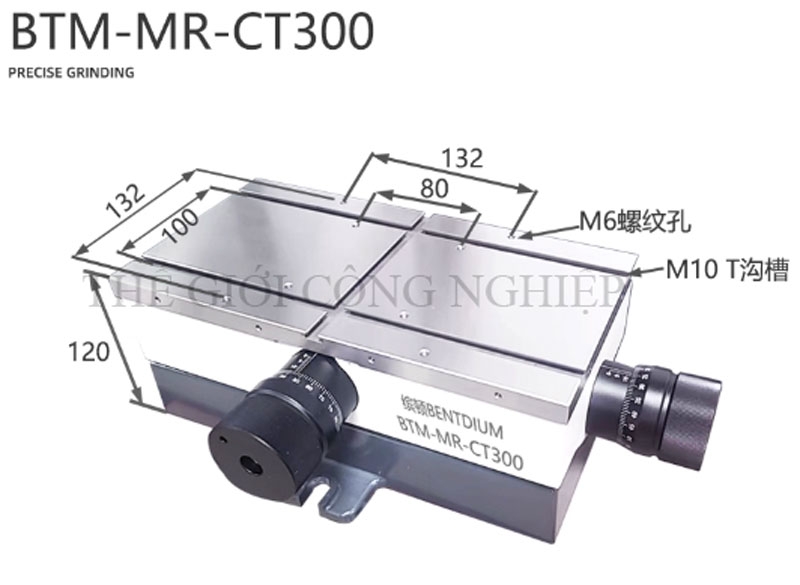 Ê-tô tự định tâm xoay đa năng cho máy đo biên dạng – Bàn làm việc chữ thập, kẹp phẳng chuyên dụng