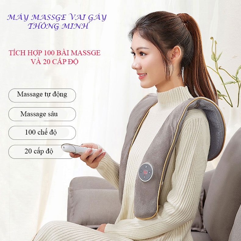 Máy massage đấm bóp thư giãn cổ vai gáy lưng eo cao cấp - hàng chính hãng